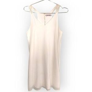 Naked Zebra Womens Dress Sz M Mini White‎ Racer Back Buttons Beachy Coastal